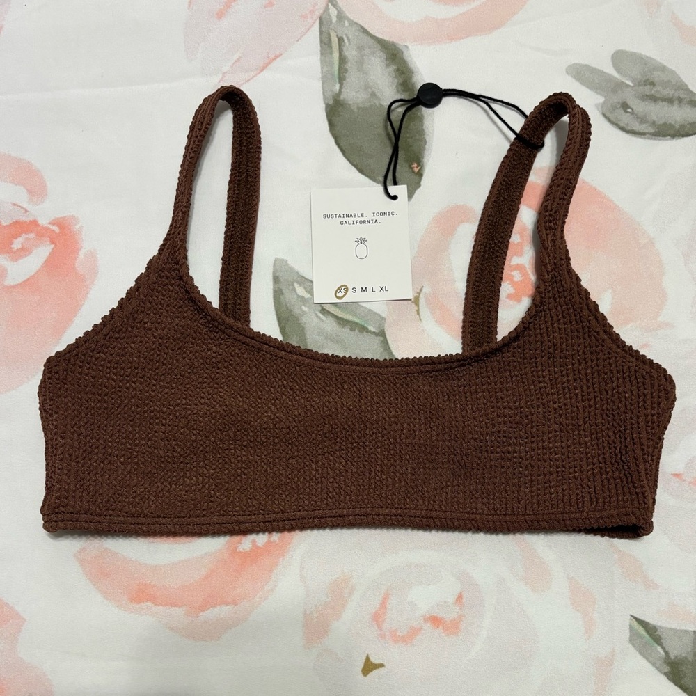 Skatie Mya Bikini Top in Mocha (XS) NWT